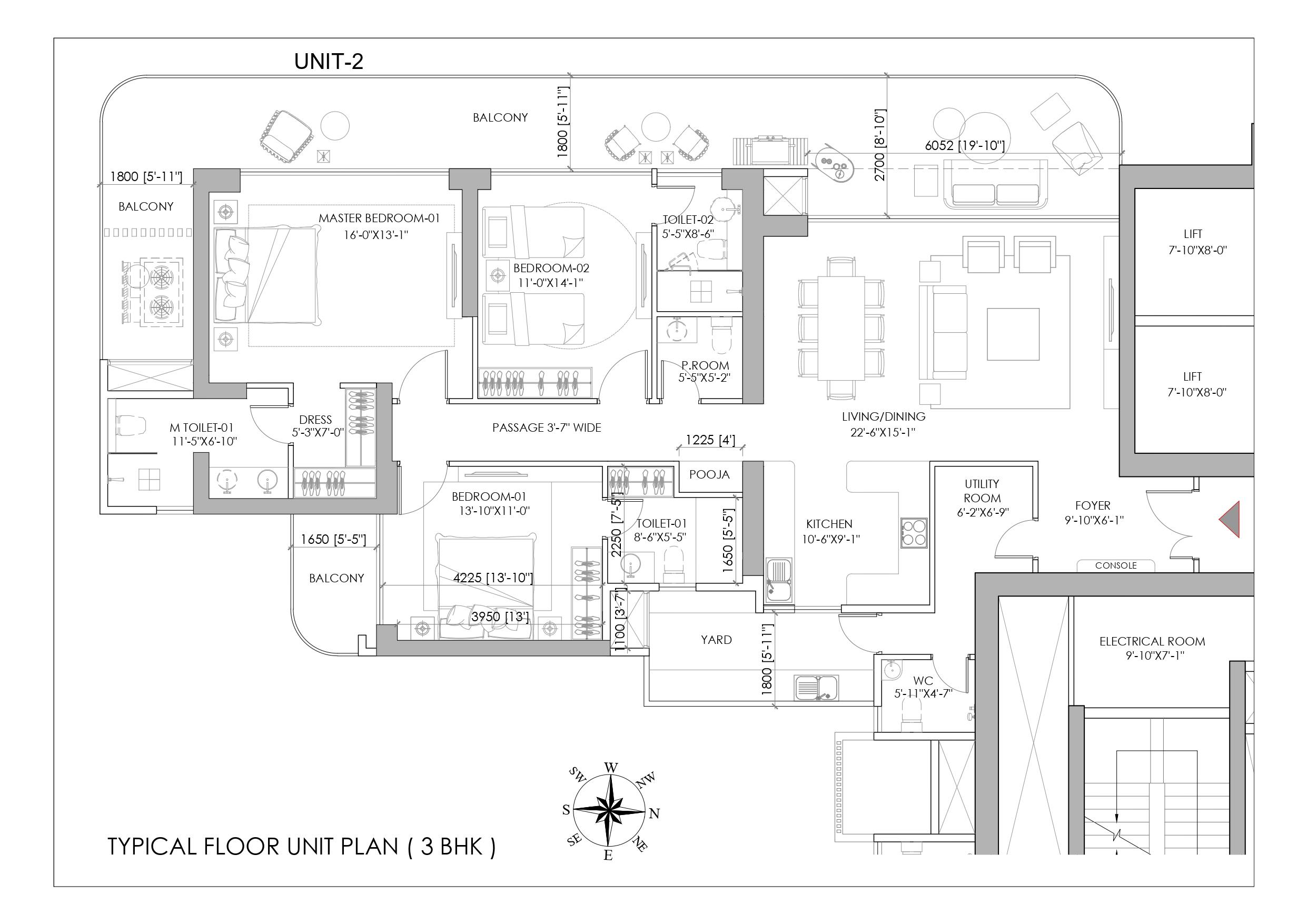 TYPICAL FLOOR UNIT PLAN ( 3 BHK ) - WITHOUT AREA_page-0001