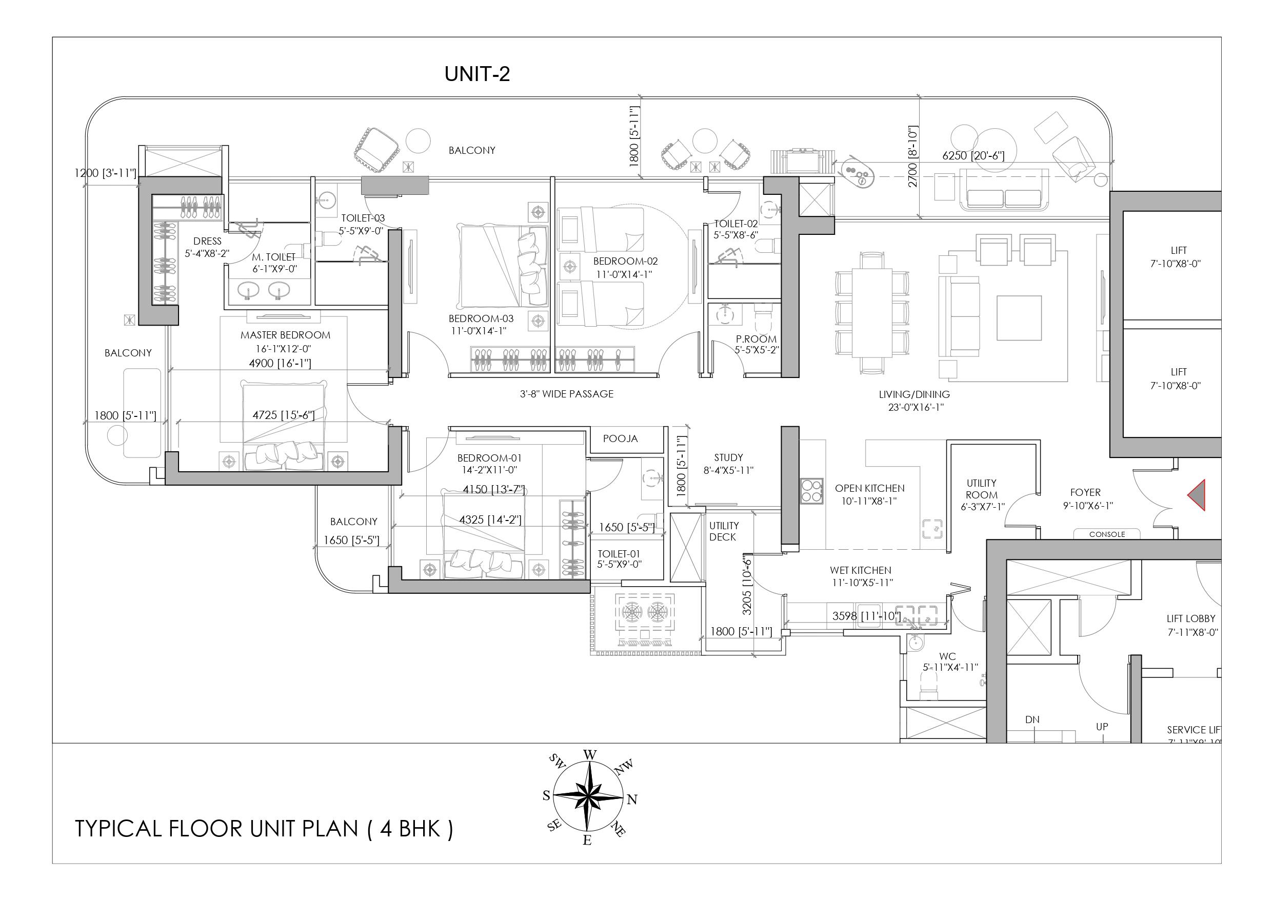 TYPICAL FLOOR UNIT PLAN ( 4 BHK )- WITHOUT AREA_page-0001