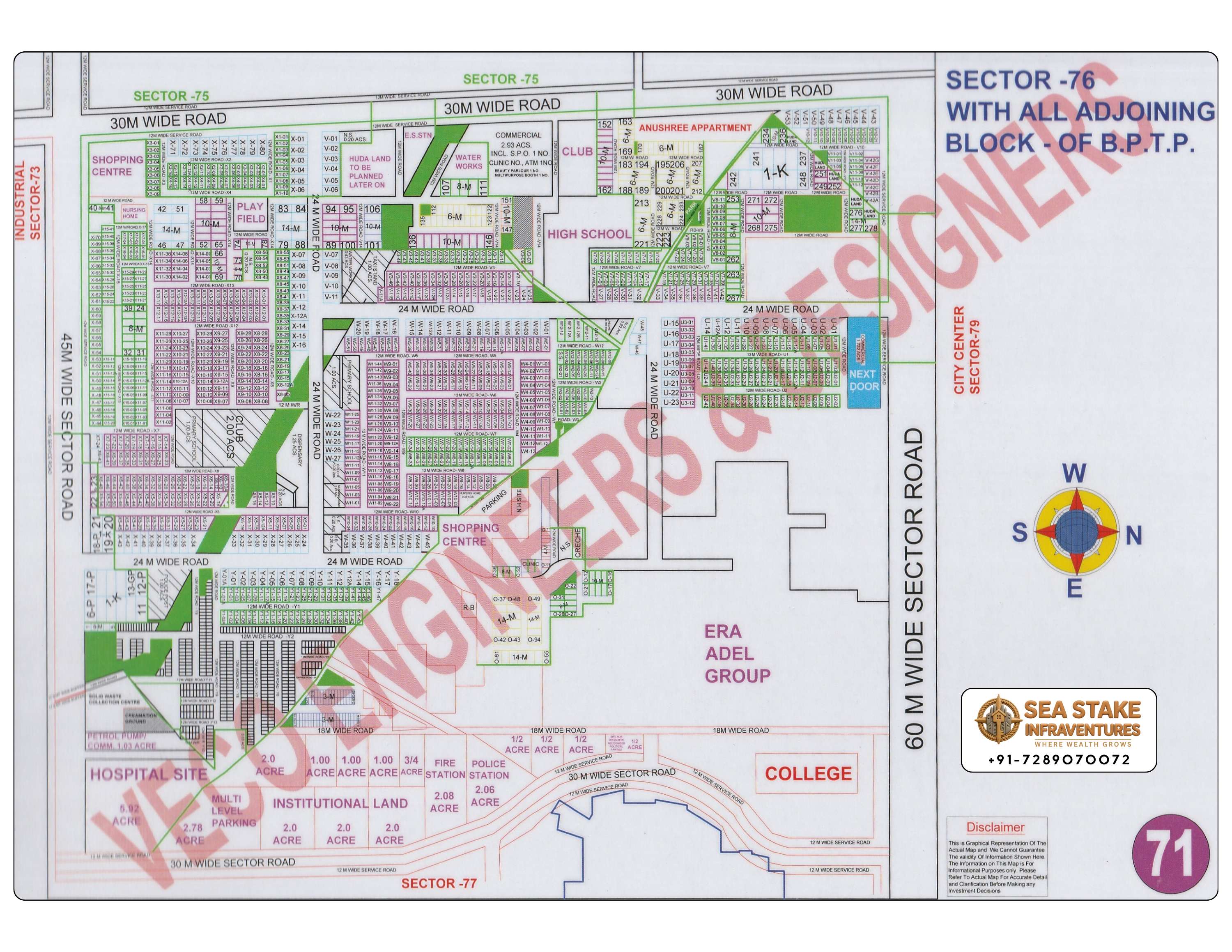 Faridabad HUDA Map Layout Sector 76