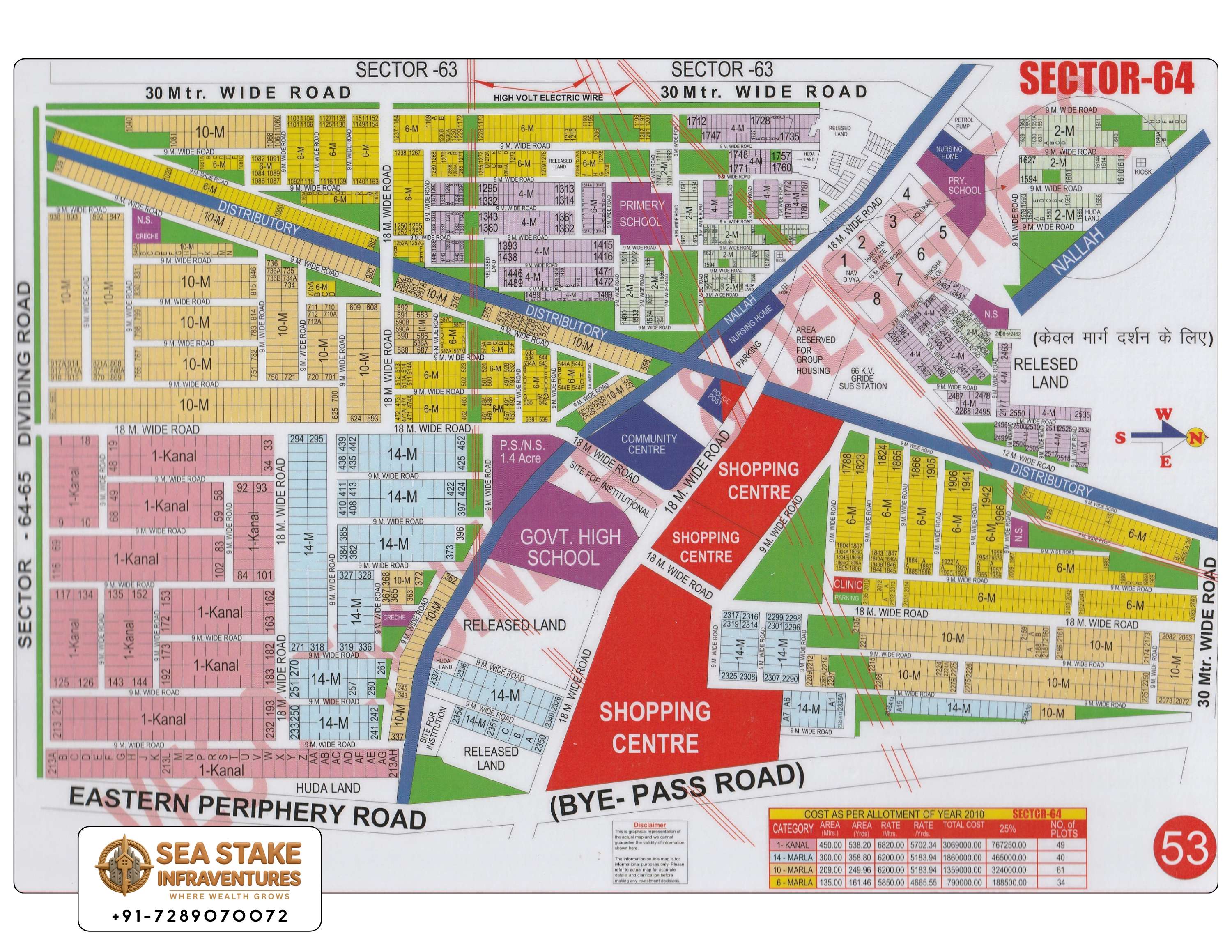 Faridabad HUDA Map Layout Sector 64