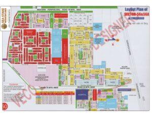Faridabad HUDA Map Layout Sector 56 & Sector 56 A