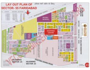 Faridabad HUDA Map Layout Sector 55