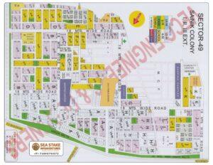 Faridabad HUDA Map Layout Sector 49 Sainik Colony 1, 2, 3 Extension