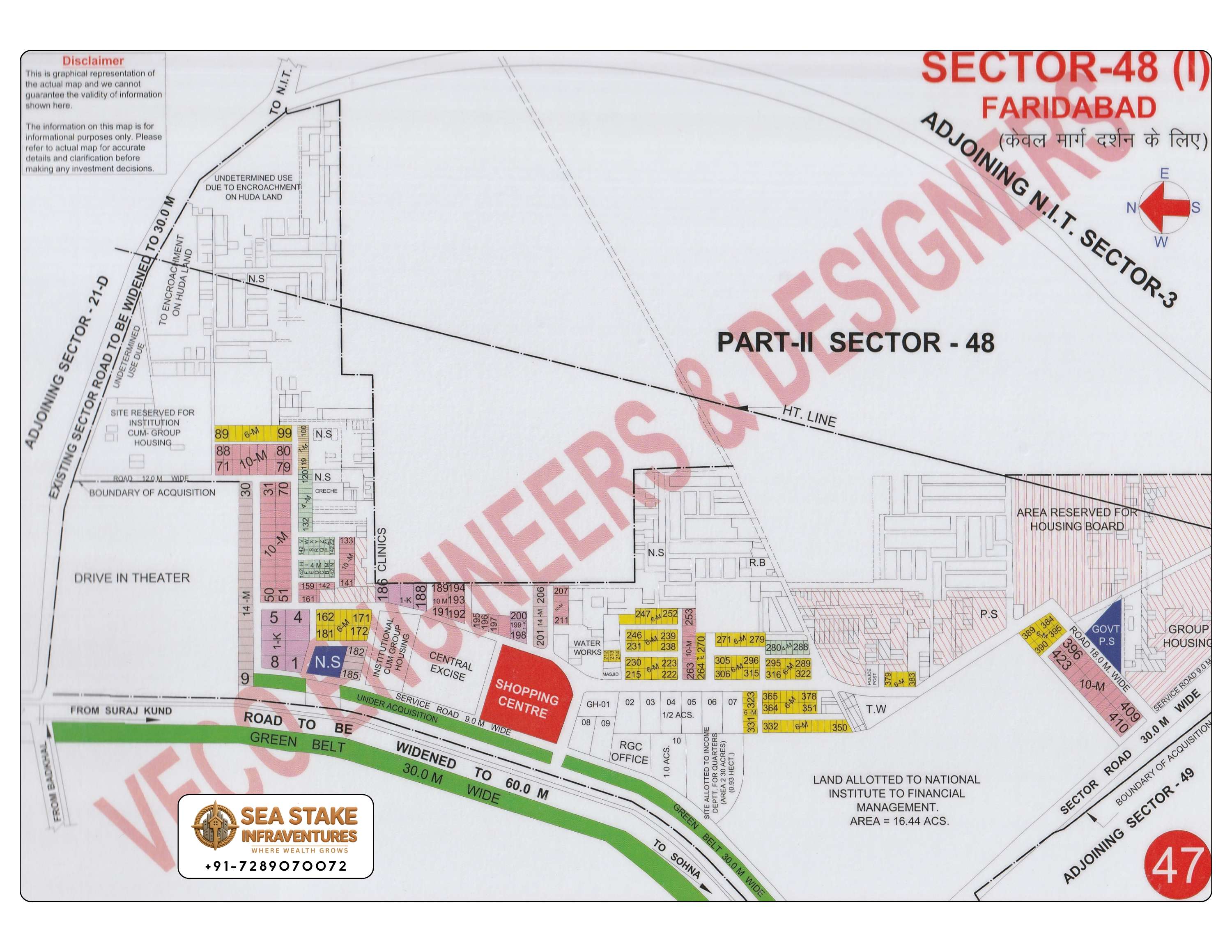 Faridabad HUDA Map Layout Sector 48 Phase 1