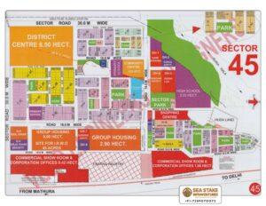 Faridabad HUDA Map Layout Sector 45