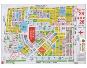 Faridabad HUDA Map Layout Sector 28 & HBC 28