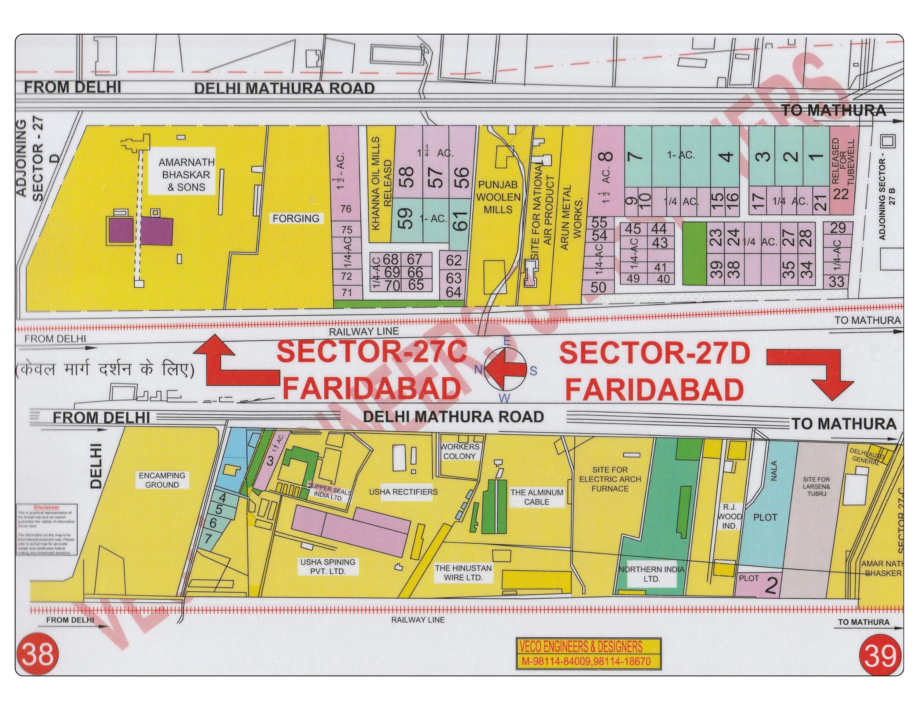 Faridabad HUDA Map Layout Sector 27 Block C & Sector 27 Block D