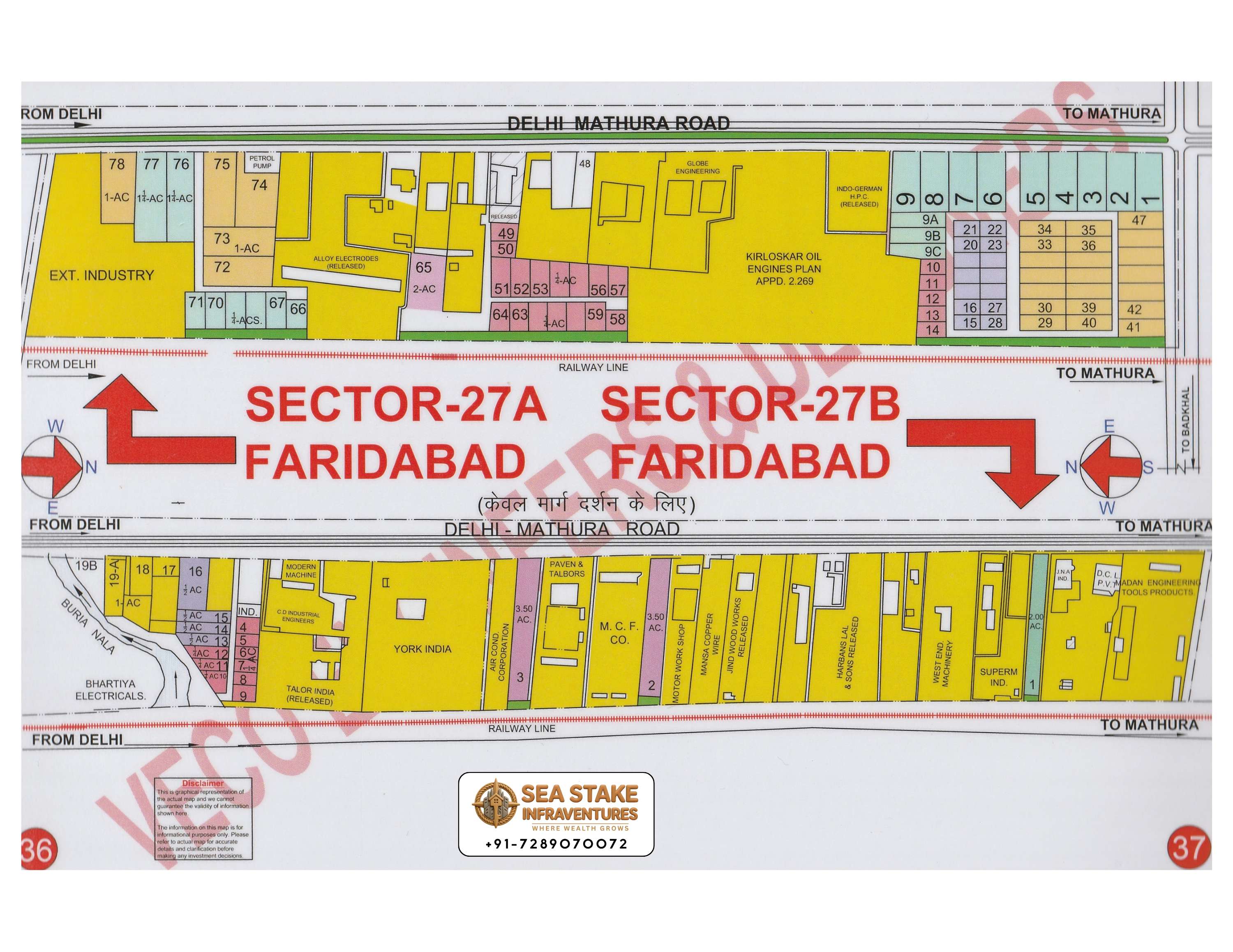 Faridabad HUDA Map Layout Sector 27 Block A & Sector 27 Block B