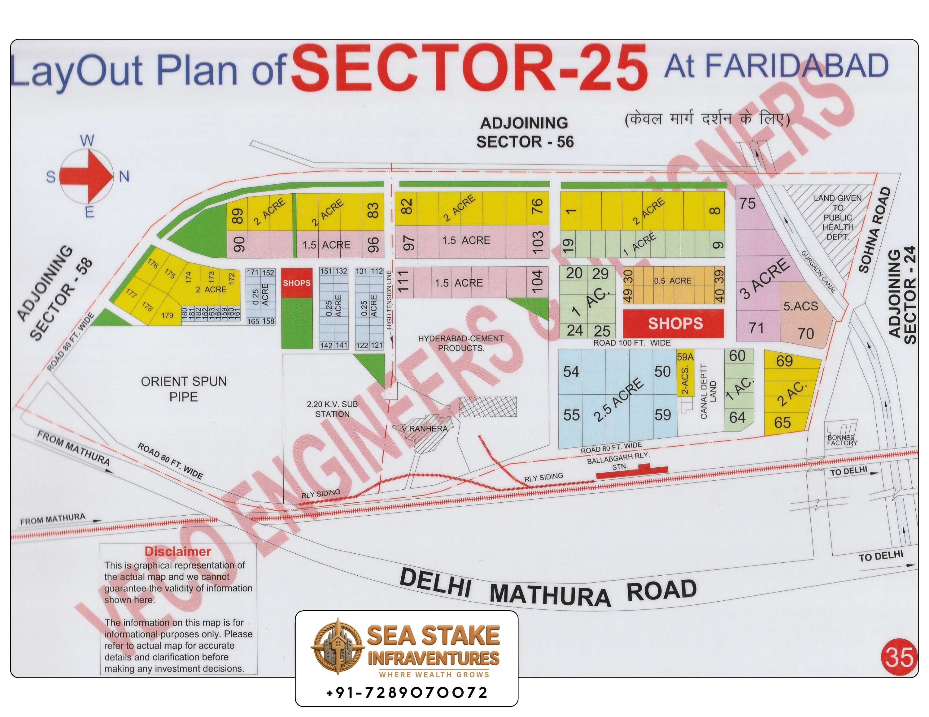 Faridabad HUDA Map Layout Sector 25