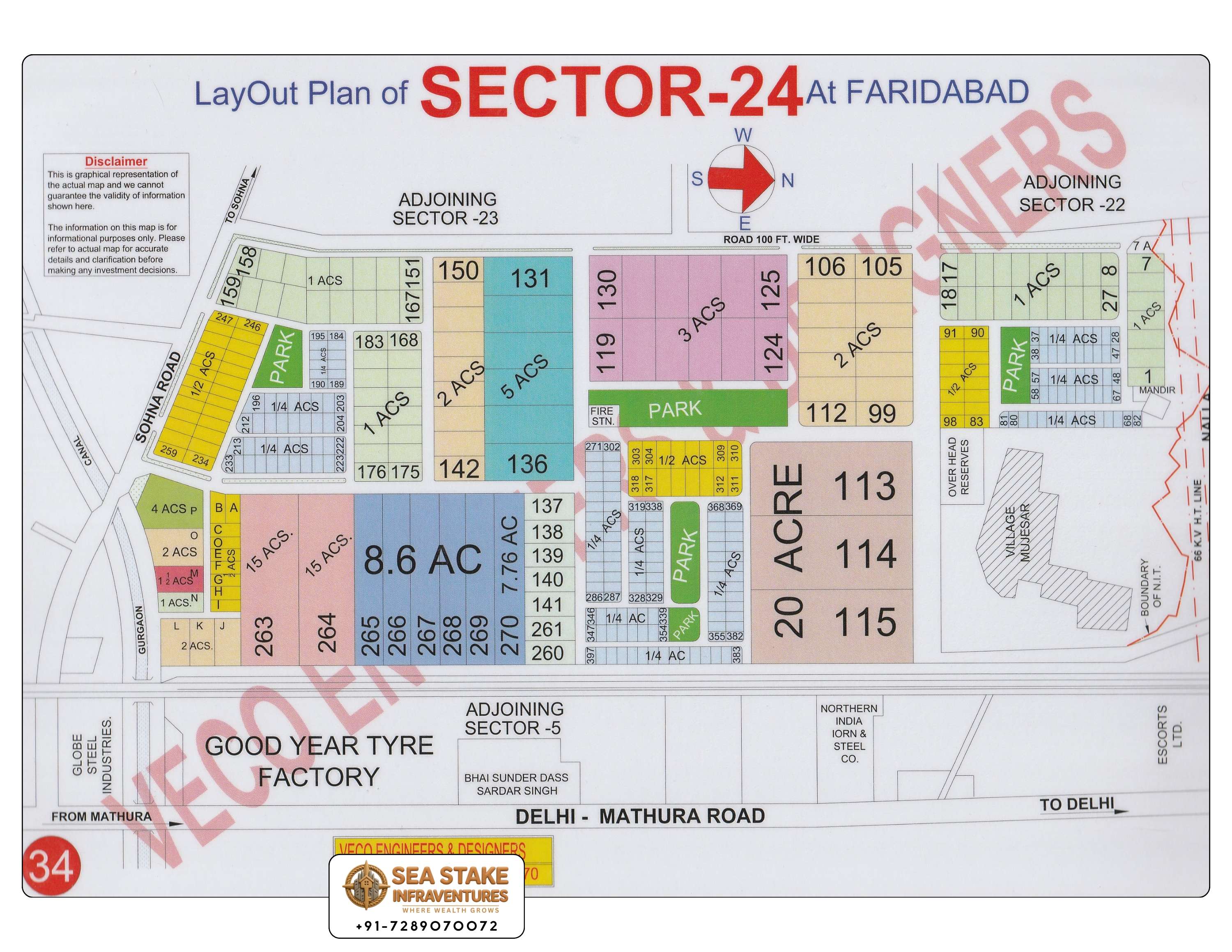 Faridabad HUDA Map Layout Sector 24
