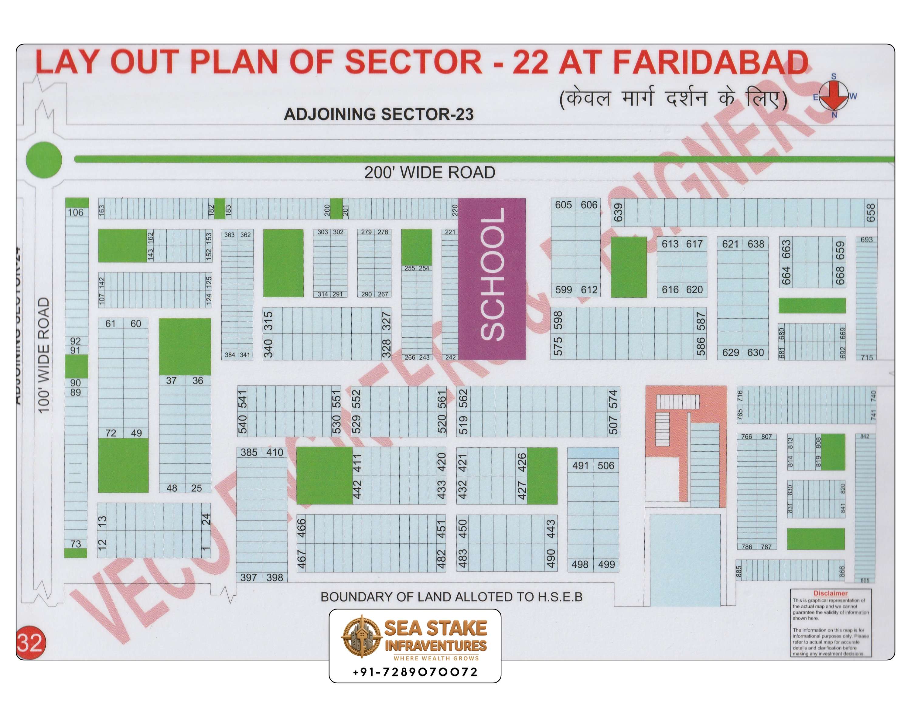 Faridabad HUDA Map Layout Sector 22