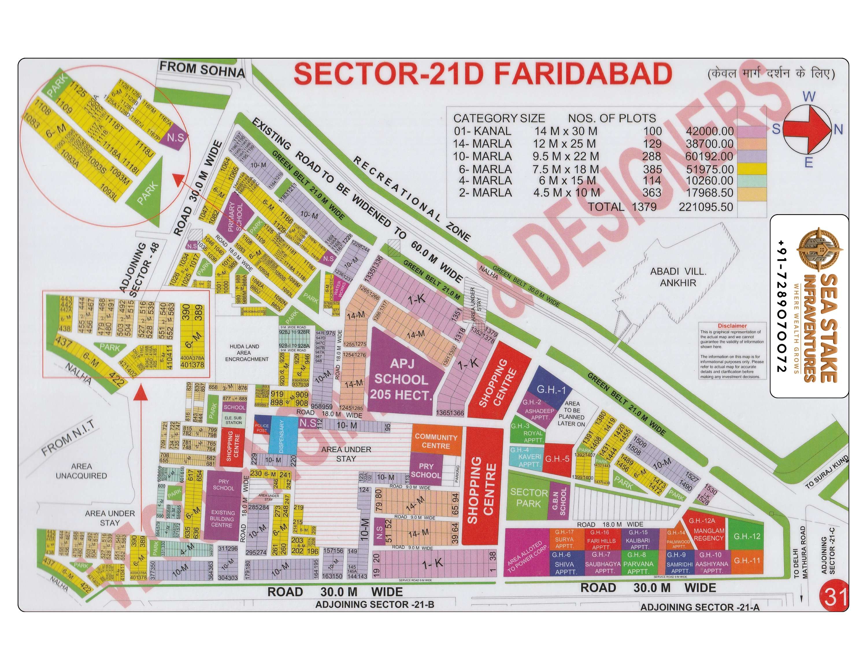 Faridabad HUDA Map Layout Sector 21Block D