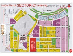 Faridabad HUDA Map Layout Sector 21 Part B