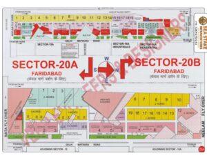 Faridabad HUDA Map Layout Sector 20A & Sector 20B