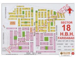 Faridabad HUDA Map Layout Sector 18 H.B.H.