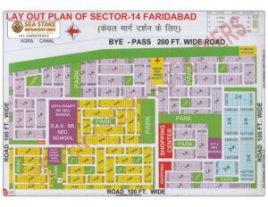 Faridabad HUDA Map Layout Sector 14