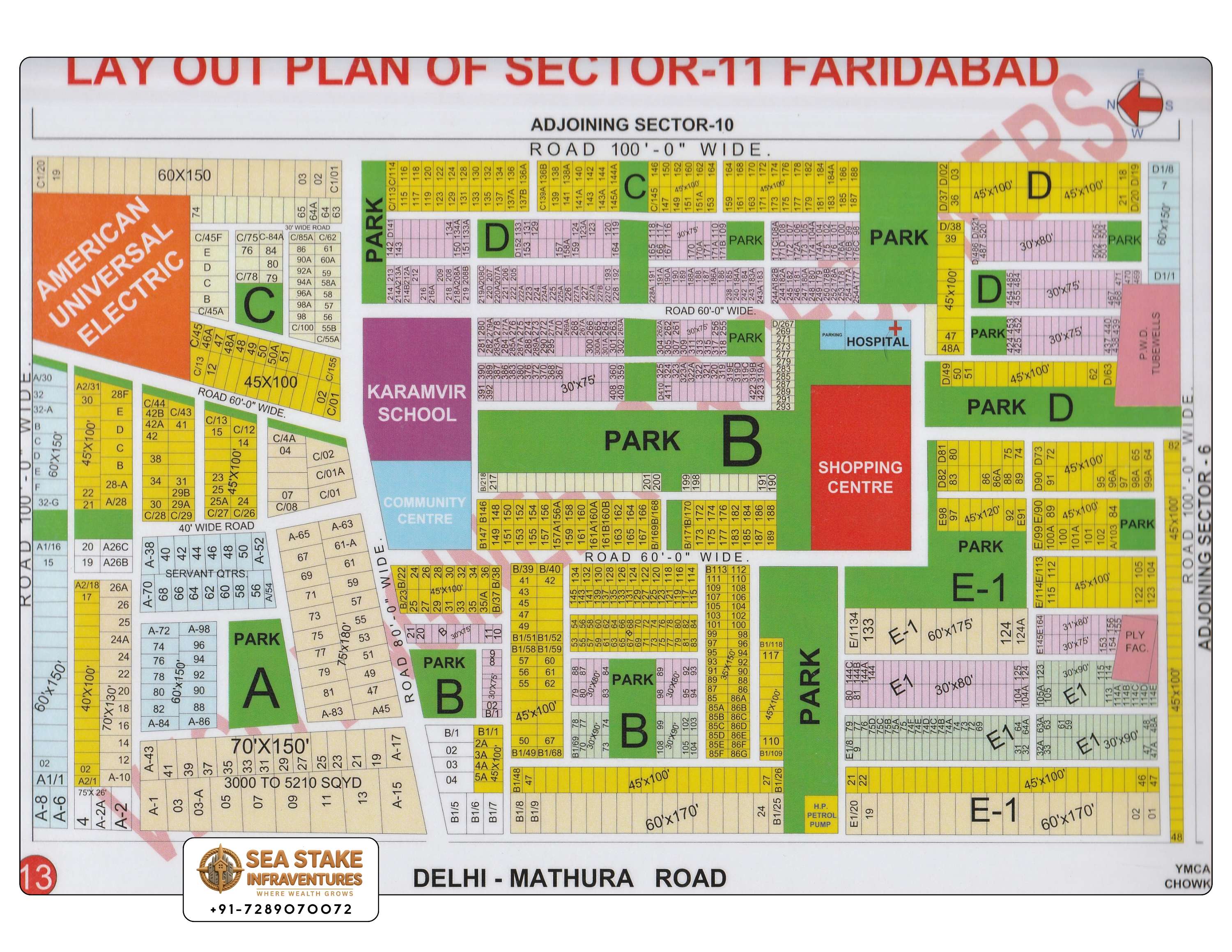 Faridabad HUDA Map Layout Sector 11