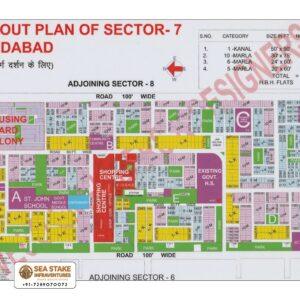 Faridabad HUDA Map Layout Sector 7