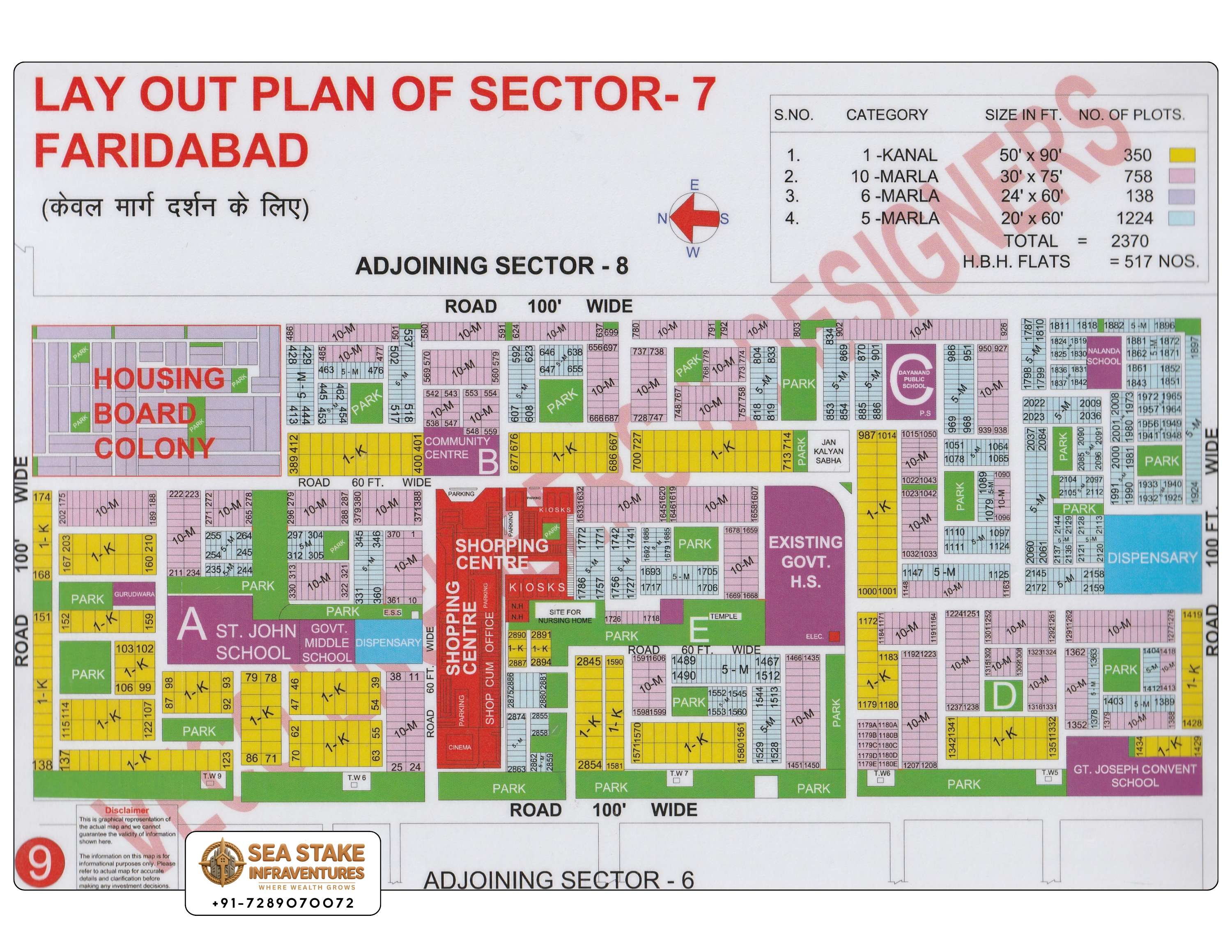 Faridabad HUDA Map Layout Sector 7