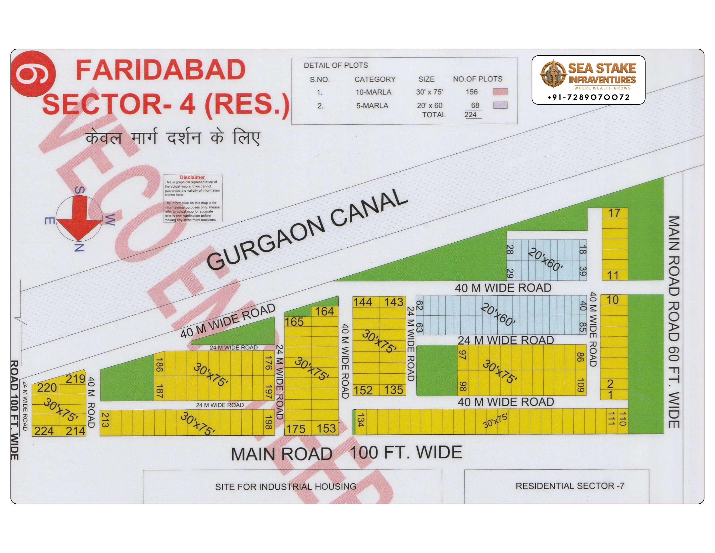 Faridabad HUDA Map Layout Sector 4 Residential