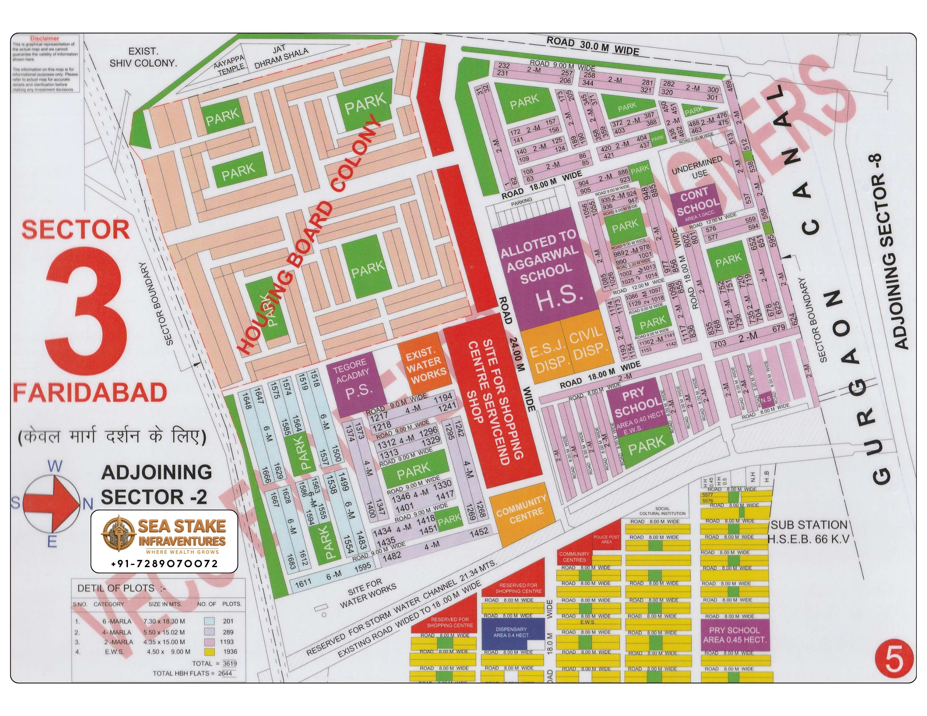 Faridabad HUDA Map Layout Sector 3