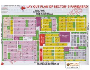 Faridabad HUDA Map Layout Sector 9