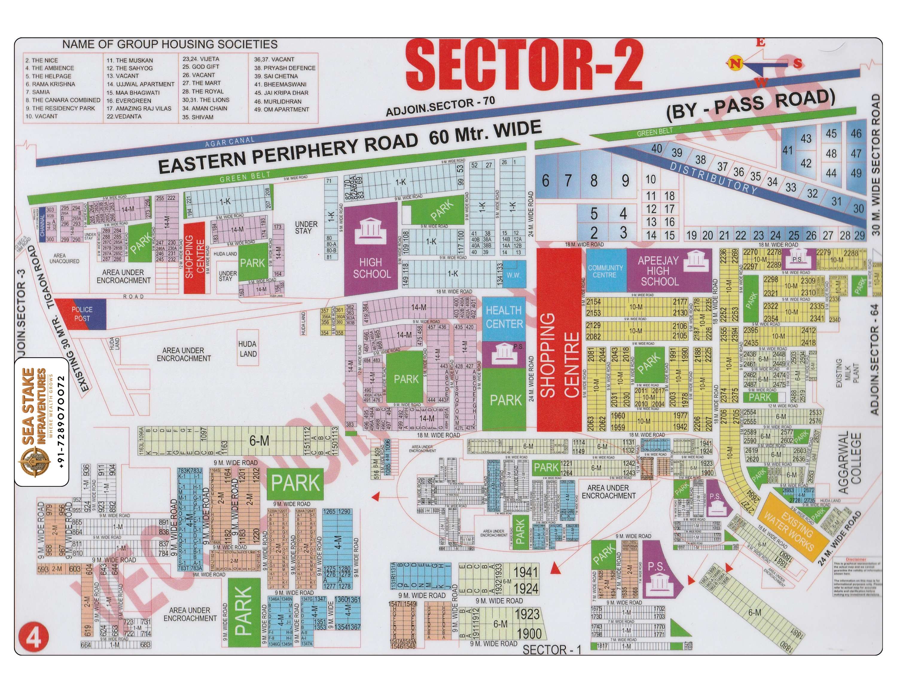 Faridabad HUDA Map Layout Sector 2