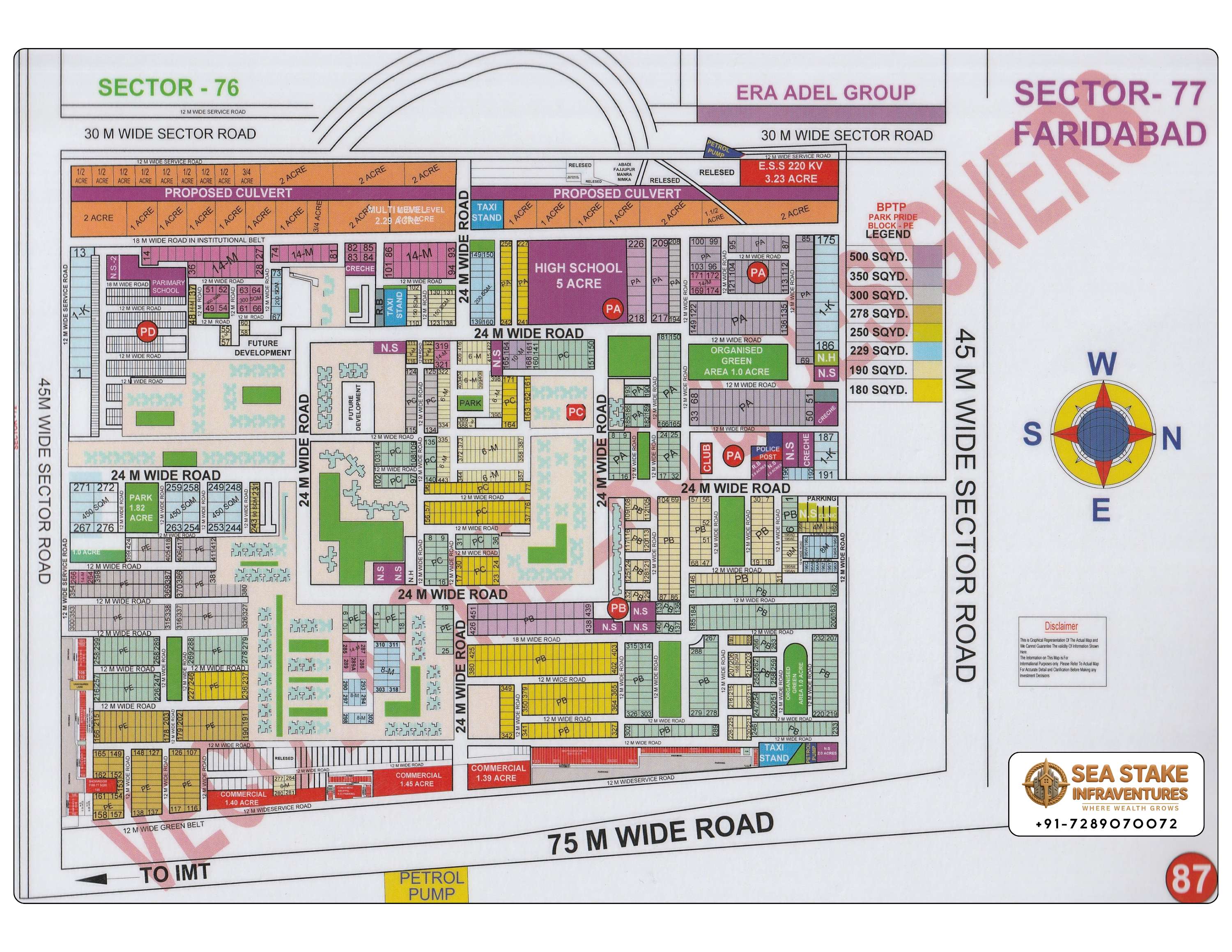 Faridabad HUDA Map Layout Sector 77