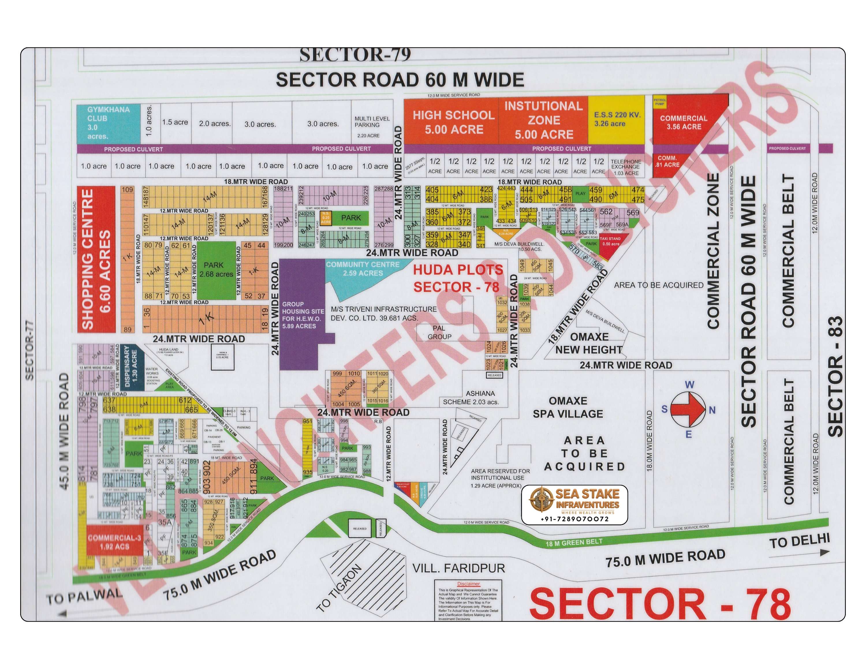 Faridabad HUDA Map Layout Sector 78