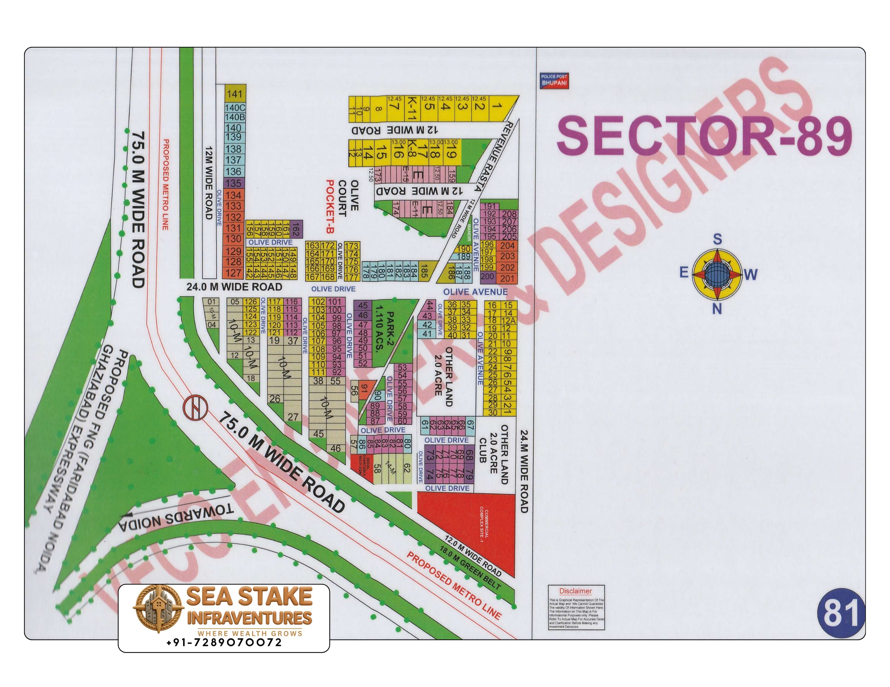 Faridabad HUDA Map Layout Sector 89