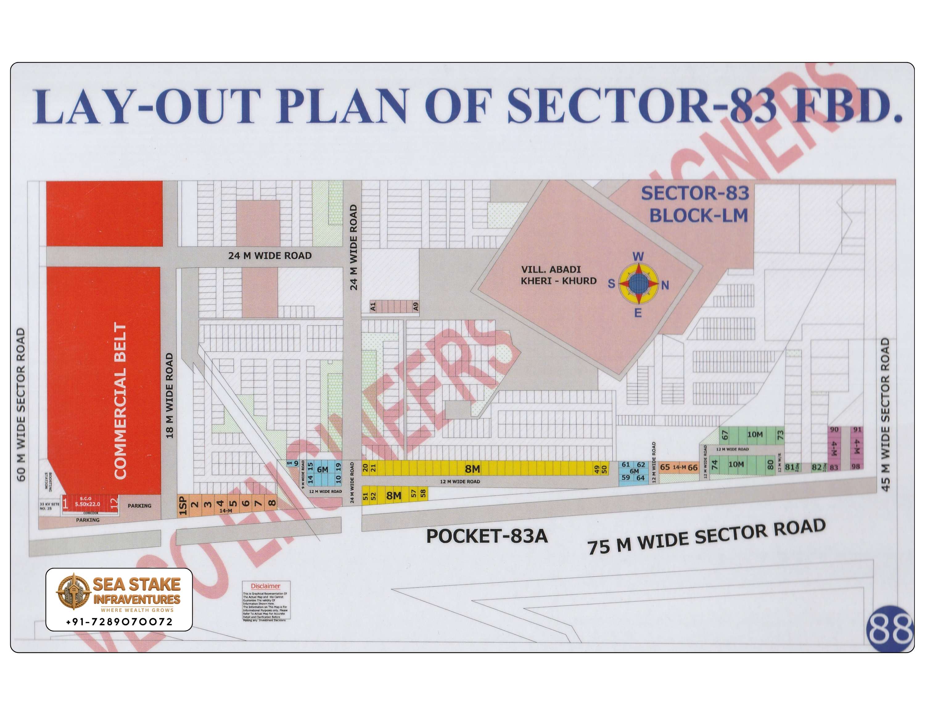 Faridabad HUDA Map Layout Sector 83