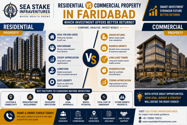 Residential vs Commercial Property in Faridabad: Which Investment Offers Better Returns in 2026?